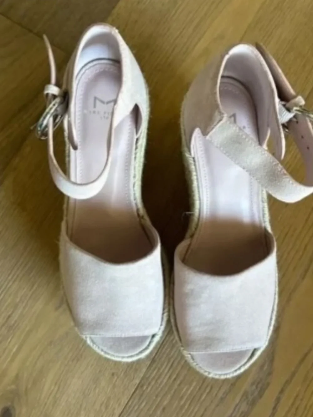 Marc Fisher Alida Espadrille Wedge Sandal Blush Pink Nude Size 10 Platform NEW